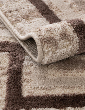 Brown 2' x 3' Oasis Rectangle Area Rug 65% Polypropylene & 35% Polyester Contemporary Carpet for Living Rooms, Bedroom, Kitchen, Dining, Office for Sale at Rug Engine