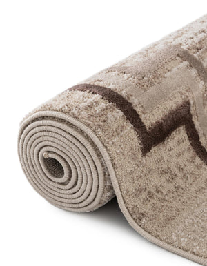Brown 6' x 9' Oasis Rectangle Area Rug 65% Polypropylene & 35% Polyester Contemporary Carpet for Living Rooms, Bedroom, Kitchen, Dining, Office for Sale at Rug Engine