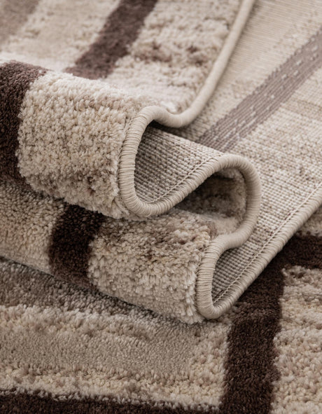 Brown 7' x 10' Oasis Rectangle Area Rug 65% Polypropylene & 35% Polyester Contemporary Carpet for Living Rooms, Bedroom, Kitchen, Dining, Office for Sale at Rug Engine