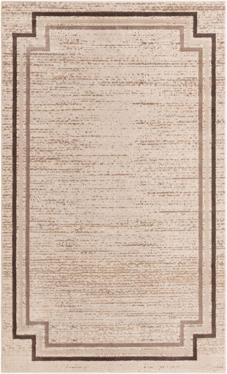 Brown 5' x 8' Oasis Rectangle Area Rug 65% Polypropylene & 35% Polyester Contemporary Carpet for Living Rooms, Bedroom, Kitchen, Dining, Office for Sale at Rug Engine