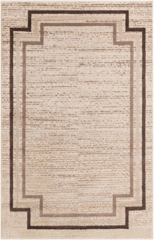 Brown 4' x 6' Oasis Rectangle Area Rug 65% Polypropylene & 35% Polyester Contemporary Carpet for Living Rooms, Bedroom, Kitchen, Dining, Office for Sale at Rug Engine