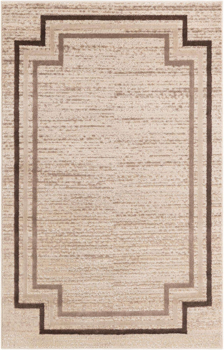 Brown 4' x 6' Oasis Rectangle Area Rug 65% Polypropylene & 35% Polyester Contemporary Carpet for Living Rooms, Bedroom, Kitchen, Dining, Office for Sale at Rug Engine