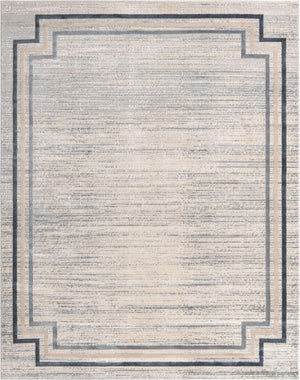 Gray 8' x 10' Oasis Rectangle Area Rug 65% Polypropylene & 35% Polyester Contemporary Carpet for Living Rooms, Bedroom, Kitchen, Dining, Office for Sale at Rug Engine