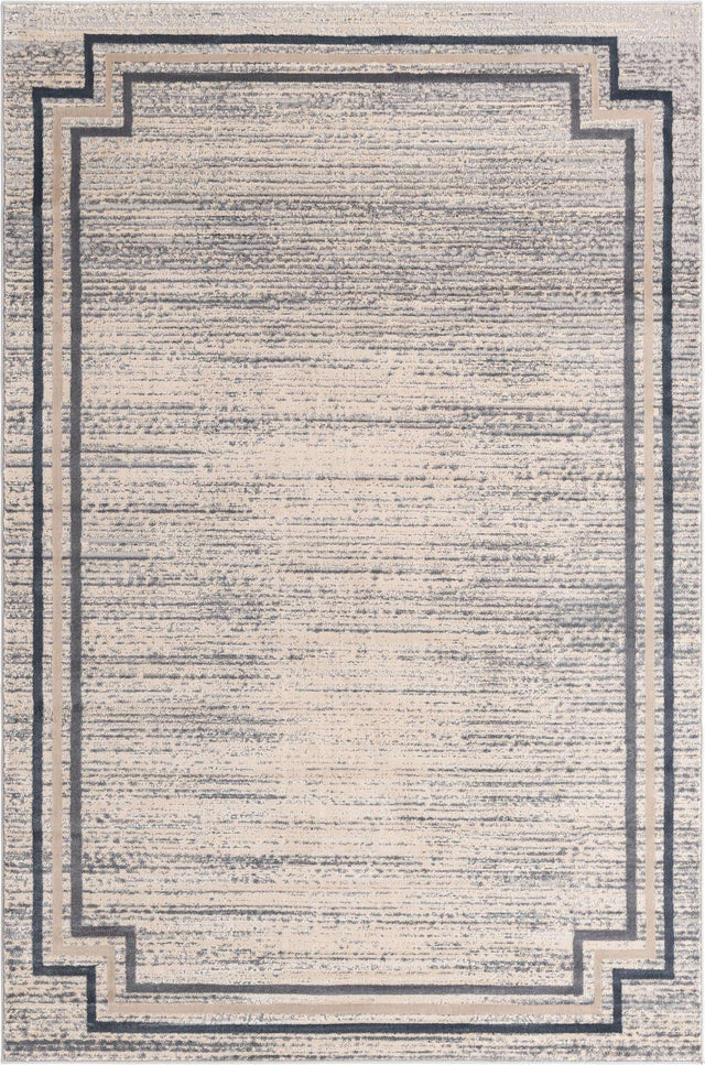 Gray 6' x 9' Oasis Rectangle Area Rug 65% Polypropylene & 35% Polyester Contemporary Carpet for Living Rooms, Bedroom, Kitchen, Dining, Office for Sale at Rug Engine