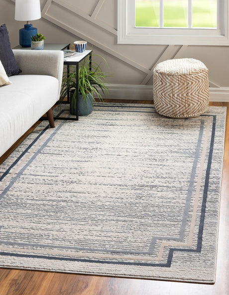 Gray 6' x 9' Oasis Rectangle Area Rug 65% Polypropylene & 35% Polyester Contemporary Carpet for Living Rooms, Bedroom, Kitchen, Dining, Office for Sale at Rug Engine