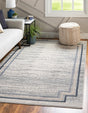 Gray 4' x 6' Oasis Rectangle Area Rug 65% Polypropylene & 35% Polyester Contemporary Carpet for Living Rooms, Bedroom, Kitchen, Dining, Office for Sale at Rug Engine