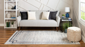 Gray 5' x 8' Oasis Rectangle Area Rug 65% Polypropylene & 35% Polyester Contemporary Carpet for Living Rooms, Bedroom, Kitchen, Dining, Office for Sale at Rug Engine