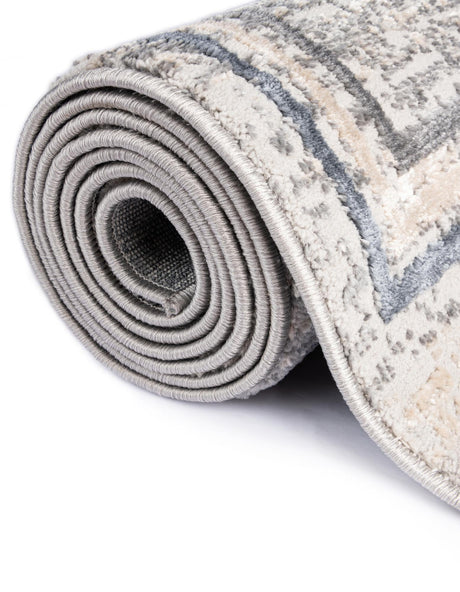 Gray 7' x 10' Oasis Rectangle Area Rug 65% Polypropylene & 35% Polyester Contemporary Carpet for Living Rooms, Bedroom, Kitchen, Dining, Office for Sale at Rug Engine