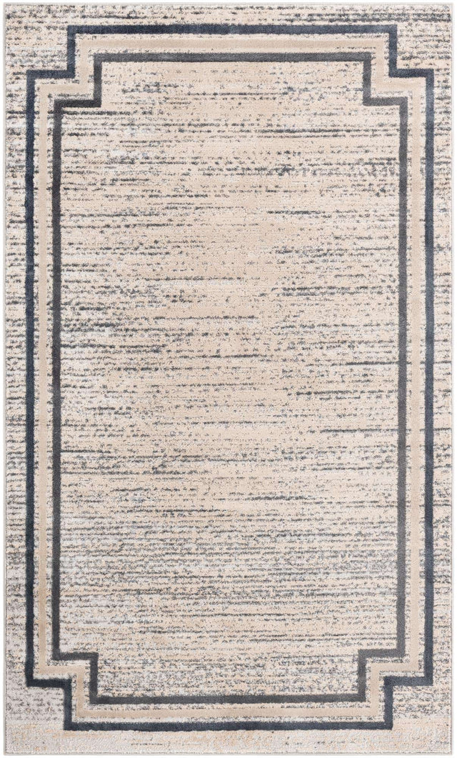 Gray 5' x 8' Oasis Rectangle Area Rug 65% Polypropylene & 35% Polyester Contemporary Carpet for Living Rooms, Bedroom, Kitchen, Dining, Office for Sale at Rug Engine