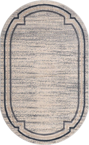 Gray 5' x 8' Oasis Oval Area Rug 65% Polypropylene & 35% Polyester Contemporary Carpet for Living Rooms, Bedroom, Kitchen, Dining, Office for Sale at Rug Engine
