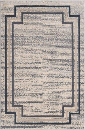 Gray 4' x 6' Oasis Rectangle Area Rug 65% Polypropylene & 35% Polyester Contemporary Carpet for Living Rooms, Bedroom, Kitchen, Dining, Office for Sale at Rug Engine