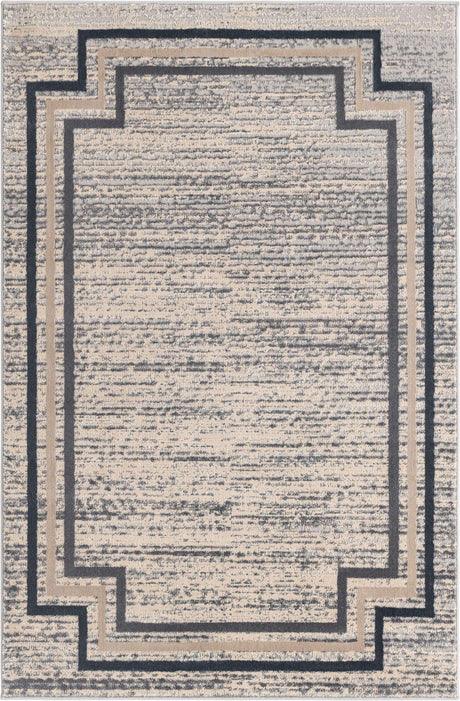 Gray 4' x 6' Oasis Rectangle Area Rug 65% Polypropylene & 35% Polyester Contemporary Carpet for Living Rooms, Bedroom, Kitchen, Dining, Office for Sale at Rug Engine