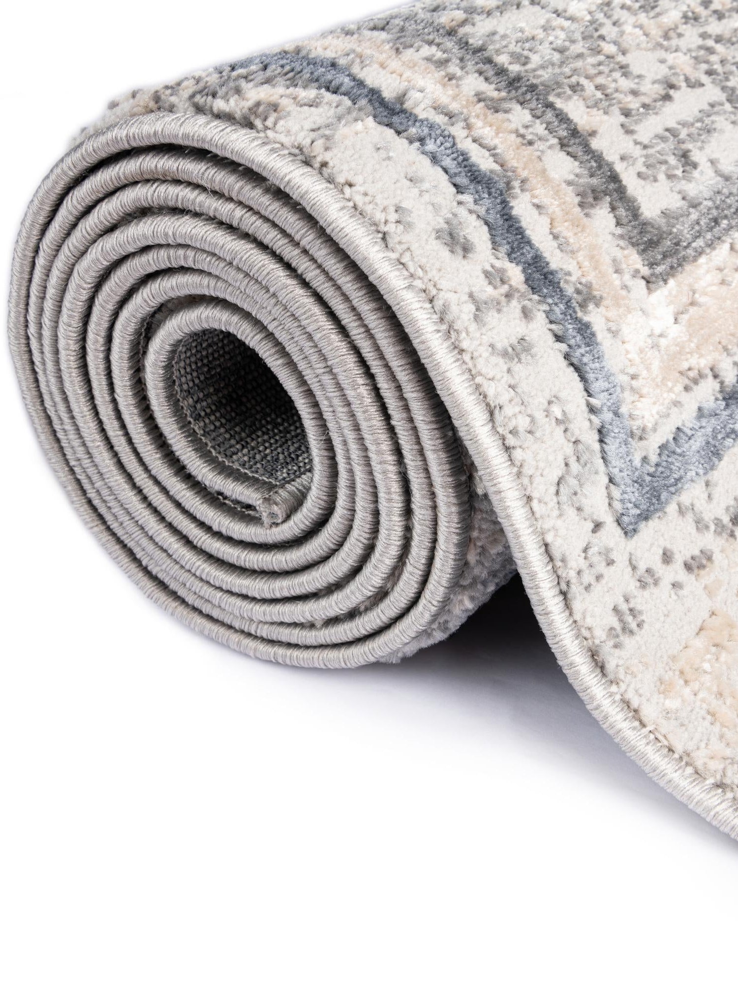 Gray 6' 1 x 6' 1 Oasis Round Area Rug 65% Polypropylene & 35% Polyester Contemporary Carpet for Living Rooms, Bedroom, Kitchen, Dining, Office for Sale at Rug Engine