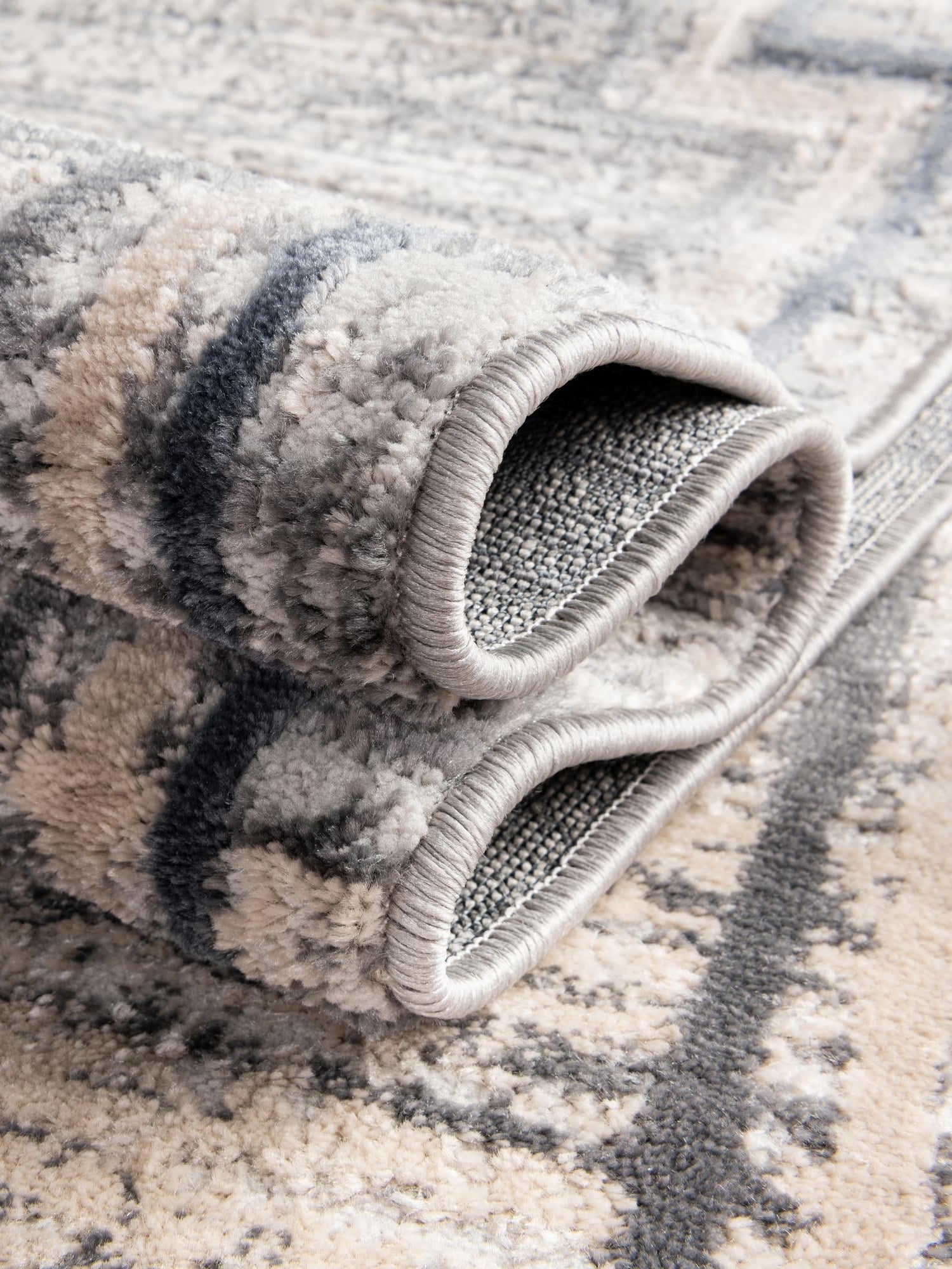 Gray 2' x 8' Oasis Runner Area Rug 65% Polypropylene & 35% Polyester Contemporary Carpet for Living Rooms, Bedroom, Kitchen, Dining, Office for Sale at Rug Engine