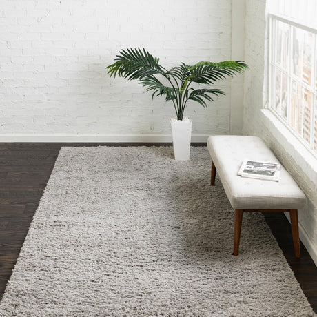 Light Gray 8' x 10' Everyday Shag Rectangle Area Rug Thick Soft Touch Fluffy & Plush Shaggy Pile 100% Polypropylene With Cotton Backing Durable  Carpet for Sale at Rug Engine