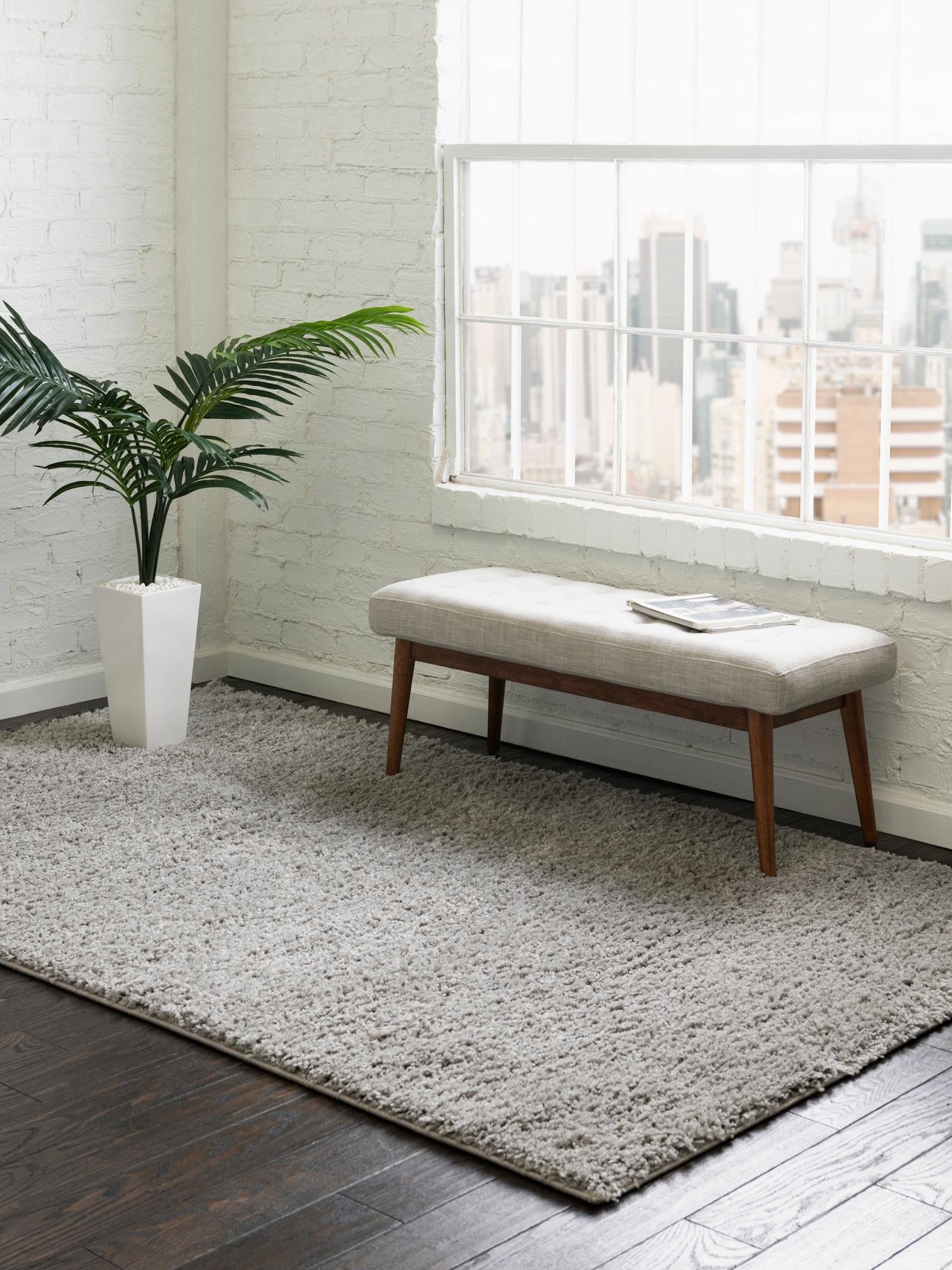 Light Gray 8' x 10' Everyday Shag Rectangle Area Rug Thick Soft Touch Fluffy & Plush Shaggy Pile 100% Polypropylene With Cotton Backing Durable  Carpet for Sale at Rug Engine