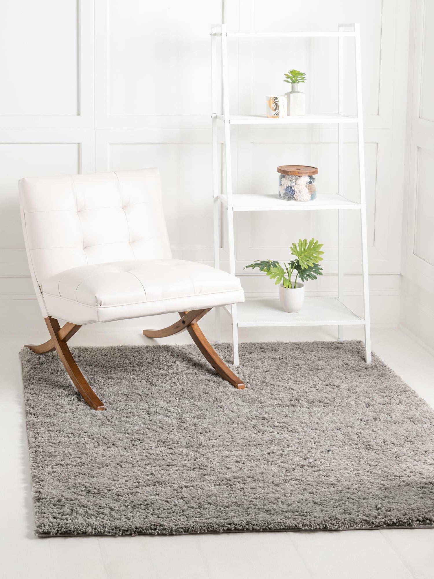 Light Gray 7' 10 x 7' 10 Everyday Shag Square Area Rug Thick Soft Touch Fluffy & Plush Shaggy Pile 100% Polypropylene With Cotton Backing Durable  Carpet for Sale at Rug Engine
