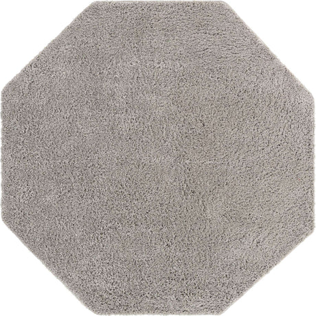 Light Gray 7' 10 x 7' 10 Everyday Shag Octagon Area Rug Thick Soft Touch Fluffy & Plush Shaggy Pile 100% Polypropylene With Cotton Backing Durable  Carpet for Sale at Rug Engine