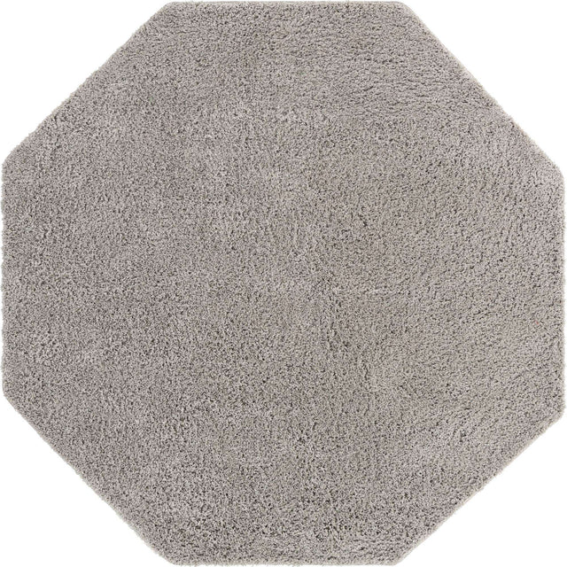 Light Gray 7' 10 x 7' 10 Everyday Shag Octagon Area Rug Thick Soft Touch Fluffy & Plush Shaggy Pile 100% Polypropylene With Cotton Backing Durable  Carpet for Sale at Rug Engine