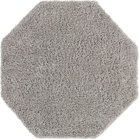 Light Gray 4' x 4' Everyday Shag Octagon Area Rug Thick Soft Touch Fluffy & Plush Shaggy Pile 100% Polypropylene With Cotton Backing Durable  Carpet for Sale at Rug Engine