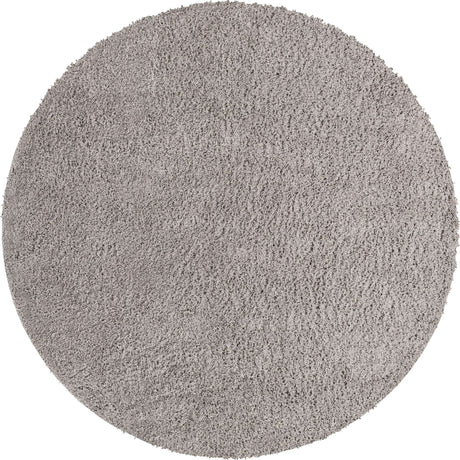 Light Gray 7' 10 x 7' 10 Everyday Shag Round Area Rug Thick Soft Touch Fluffy & Plush Shaggy Pile 100% Polypropylene With Cotton Backing Durable  Carpet for Sale at Rug Engine