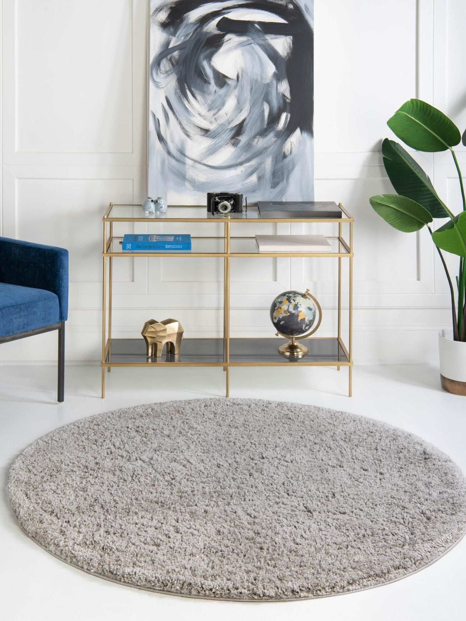 Light Gray 12' 4 x 12' 4 Everyday Shag Round Area Rug Thick Soft Touch Fluffy & Plush Shaggy Pile 100% Polypropylene With Cotton Backing Durable  Carpet for Sale at Rug Engine