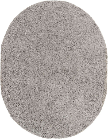 Light Gray 8' x 10' Everyday Shag Oval Area Rug Thick Soft Touch Fluffy & Plush Shaggy Pile 100% Polypropylene With Cotton Backing Durable  Carpet for Sale at Rug Engine