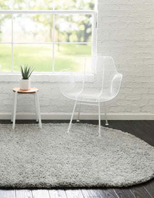 Light Gray 3' 3 x 5' 3 Everyday Shag Oval Area Rug Thick Soft Touch Fluffy & Plush Shaggy Pile 100% Polypropylene With Cotton Backing Durable  Carpet for Sale at Rug Engine