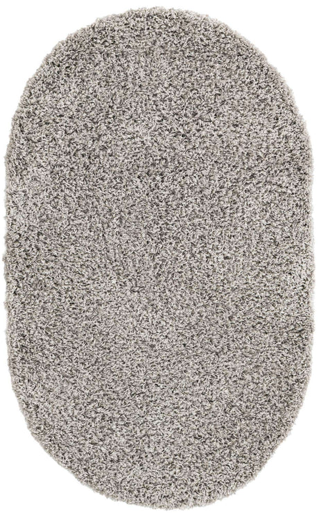 Light Gray 3' 3 x 5' 3 Everyday Shag Oval Area Rug Thick Soft Touch Fluffy & Plush Shaggy Pile 100% Polypropylene With Cotton Backing Durable  Carpet for Sale at Rug Engine