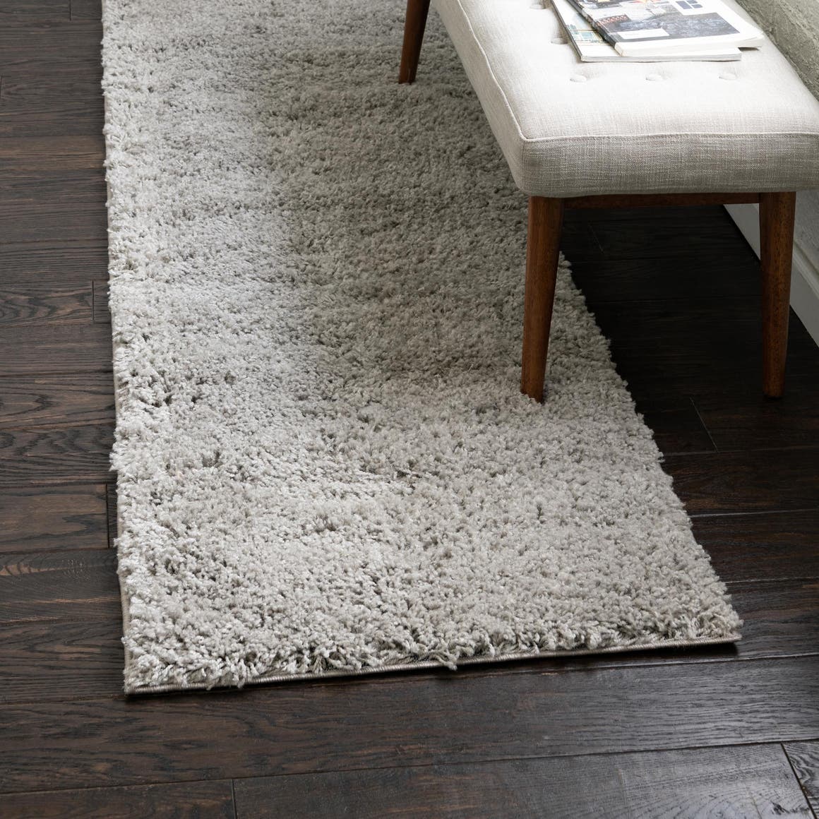 Light Gray 2' 2 x 6' 7 Everyday Shag Runner Area Rug Thick Soft Touch Fluffy & Plush Shaggy Pile 100% Polypropylene With Cotton Backing Durable  Carpet for Sale at Rug Engine