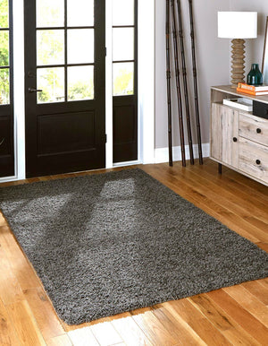 Dark Gray 4' x 6' Everyday Shag Rectangle Area Rug Thick Soft Touch Fluffy & Plush Shaggy Pile 100% Polypropylene With Cotton Backing Durable  Carpet for Sale at Rug Engine