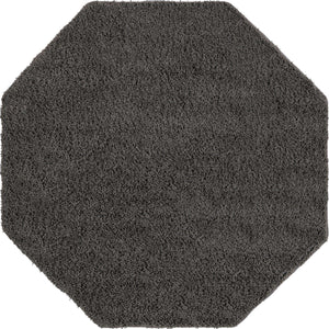 Dark Gray 7' 10 x 7' 10 Everyday Shag Octagon Area Rug Thick Soft Touch Fluffy & Plush Shaggy Pile 100% Polypropylene With Cotton Backing Durable  Carpet for Sale at Rug Engine