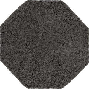 Dark Gray 6' x 6' Everyday Shag Octagon Area Rug Thick Soft Touch Fluffy & Plush Shaggy Pile 100% Polypropylene With Cotton Backing Durable  Carpet for Sale at Rug Engine