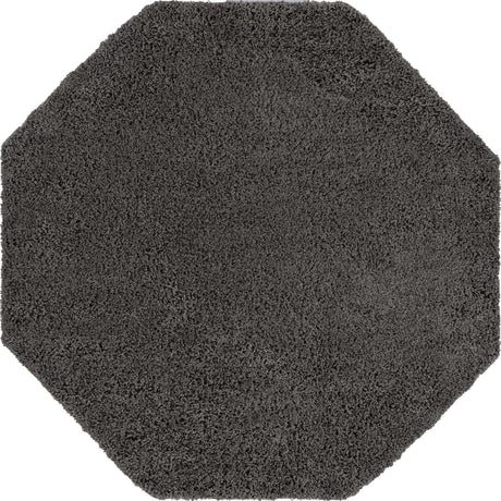 Dark Gray 6' x 6' Everyday Shag Octagon Area Rug Thick Soft Touch Fluffy & Plush Shaggy Pile 100% Polypropylene With Cotton Backing Durable  Carpet for Sale at Rug Engine