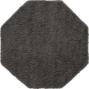 Dark Gray 4' x 4' Everyday Shag Octagon Area Rug Thick Soft Touch Fluffy & Plush Shaggy Pile 100% Polypropylene With Cotton Backing Durable  Carpet for Sale at Rug Engine