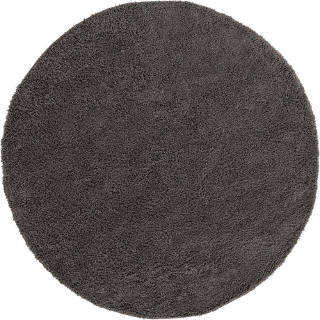 Dark Gray 7' 10 x 7' 10 Everyday Shag Round Area Rug Thick Soft Touch Fluffy & Plush Shaggy Pile 100% Polypropylene With Cotton Backing Durable  Carpet for Sale at Rug Engine