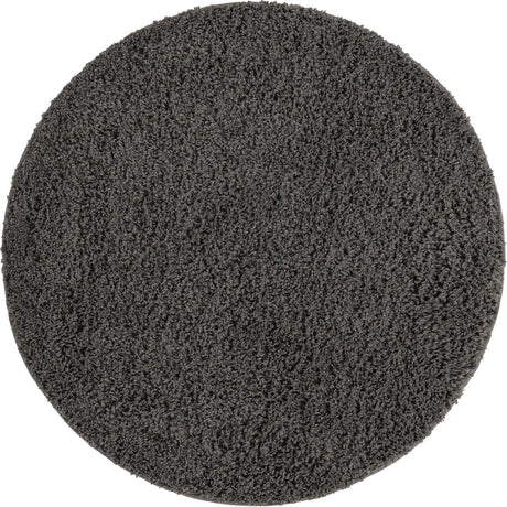 Dark Gray 4' x 4' Everyday Shag Round Area Rug Thick Soft Touch Fluffy & Plush Shaggy Pile 100% Polypropylene With Cotton Backing Durable  Carpet for Sale at Rug Engine