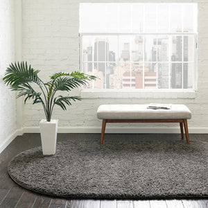 Dark Gray 3' 3 x 5' 3 Everyday Shag Oval Area Rug Thick Soft Touch Fluffy & Plush Shaggy Pile 100% Polypropylene With Cotton Backing Durable  Carpet for Sale at Rug Engine