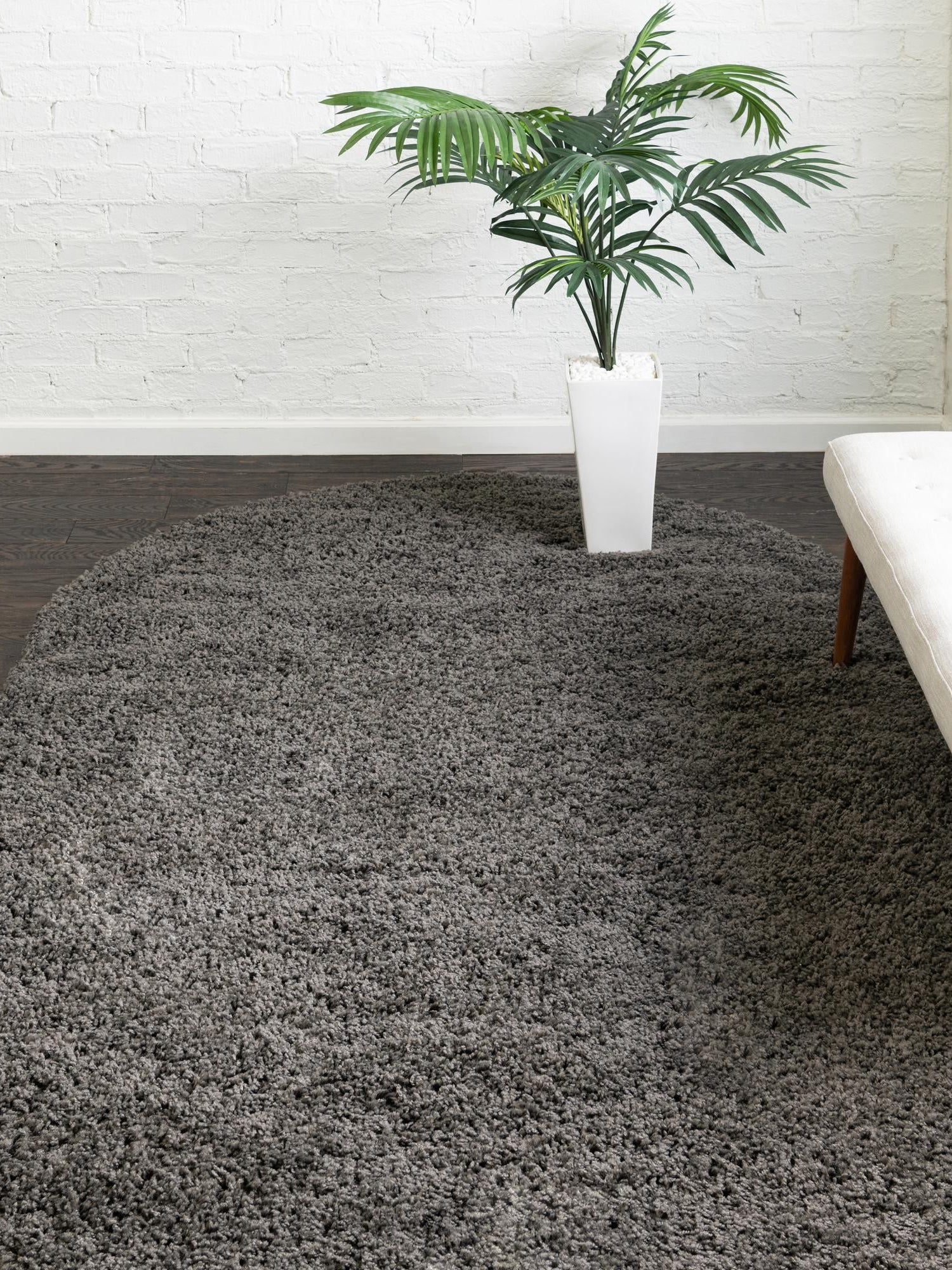 Dark Gray 8' x 10' Everyday Shag Oval Area Rug Thick Soft Touch Fluffy & Plush Shaggy Pile 100% Polypropylene With Cotton Backing Durable  Carpet for Sale at Rug Engine