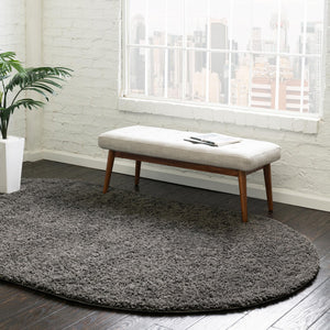 Dark Gray 3' 3 x 5' 3 Everyday Shag Oval Area Rug Thick Soft Touch Fluffy & Plush Shaggy Pile 100% Polypropylene With Cotton Backing Durable  Carpet for Sale at Rug Engine