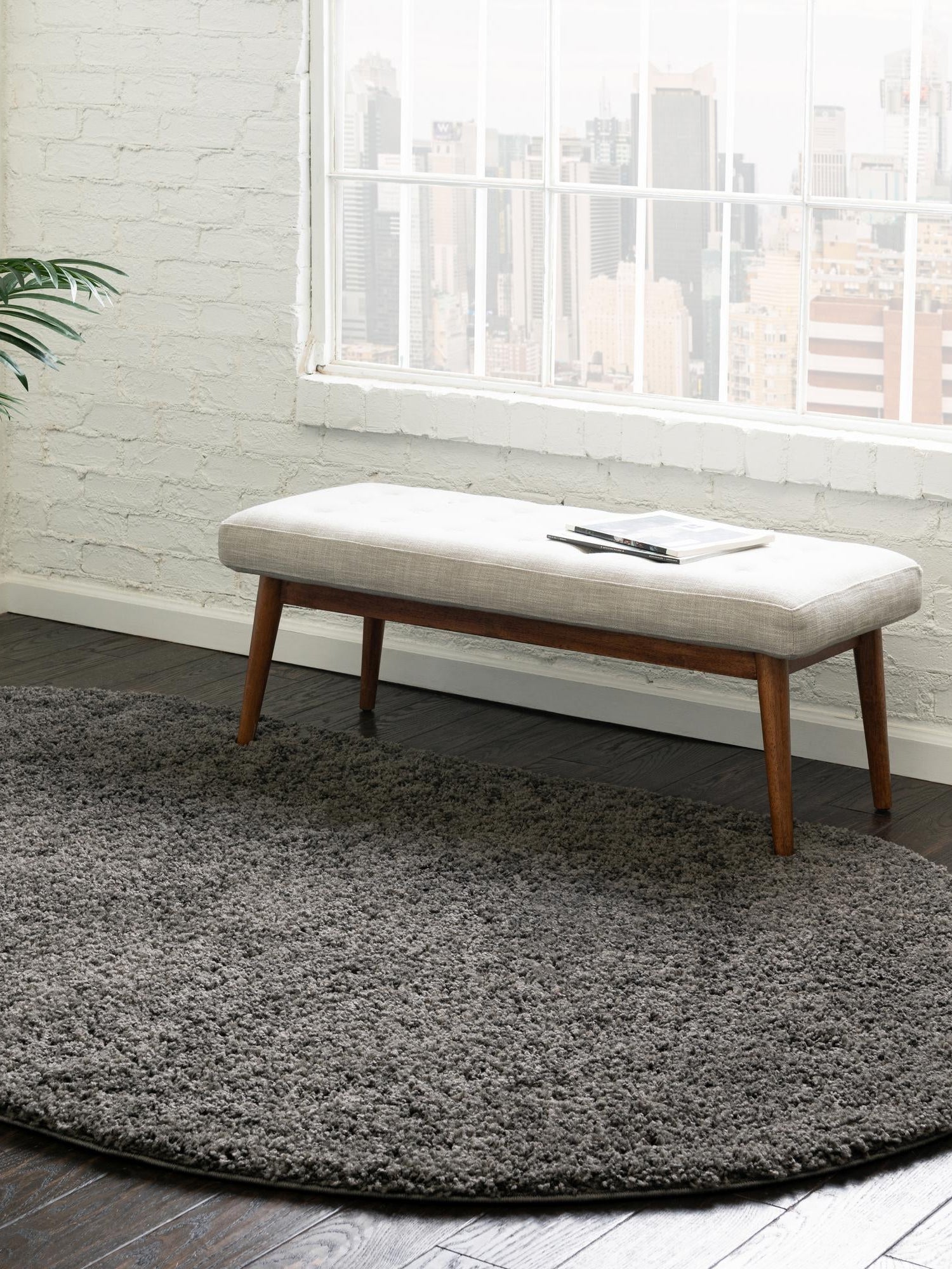 Dark Gray 8' x 10' Everyday Shag Oval Area Rug Thick Soft Touch Fluffy & Plush Shaggy Pile 100% Polypropylene With Cotton Backing Durable  Carpet for Sale at Rug Engine