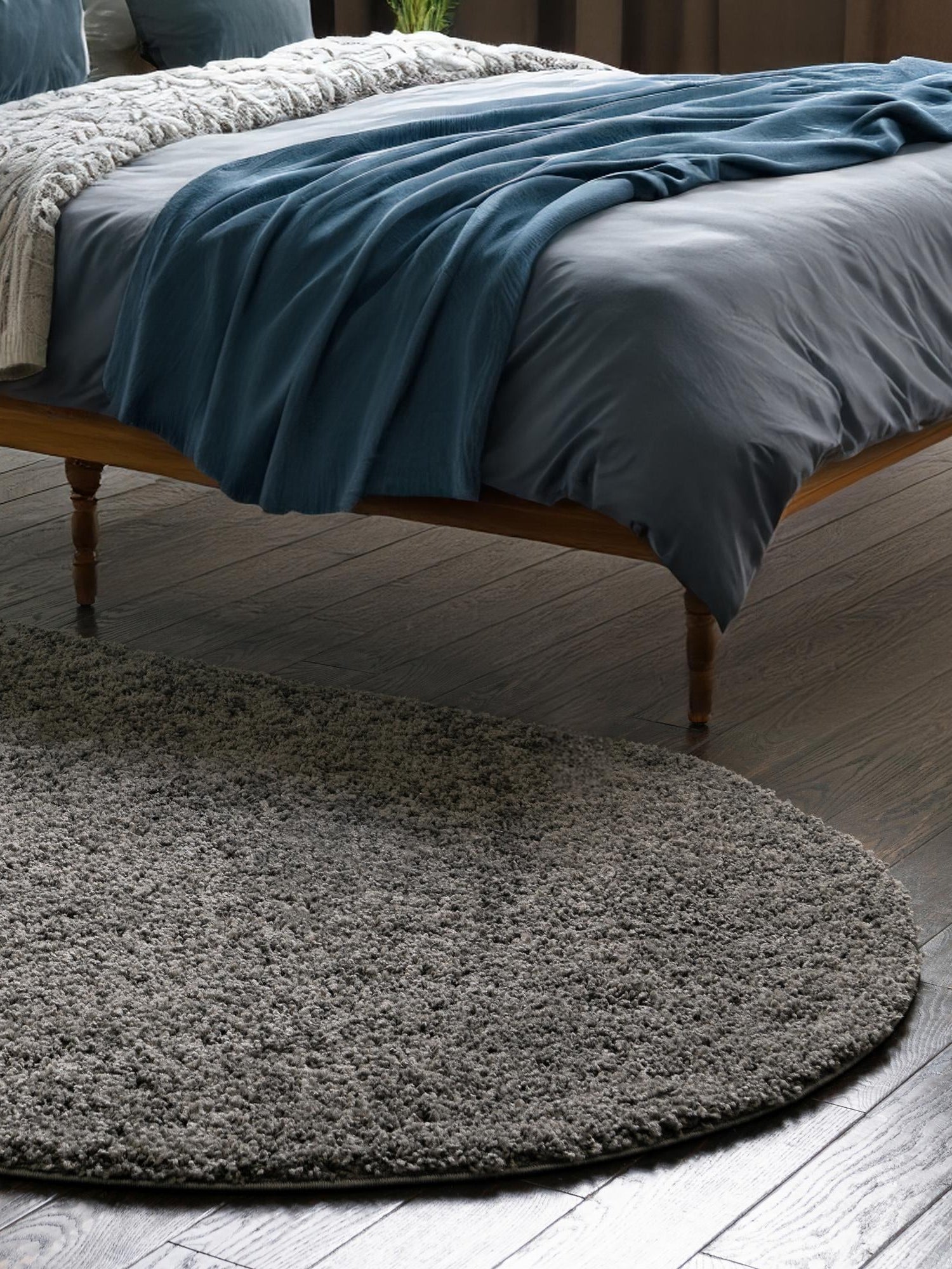 Dark Gray 3' 3 x 5' 3 Everyday Shag Oval Area Rug Thick Soft Touch Fluffy & Plush Shaggy Pile 100% Polypropylene With Cotton Backing Durable  Carpet for Sale at Rug Engine