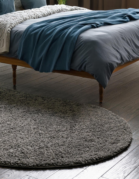 Dark Gray 8' x 10' Everyday Shag Oval Area Rug Thick Soft Touch Fluffy & Plush Shaggy Pile 100% Polypropylene With Cotton Backing Durable  Carpet for Sale at Rug Engine