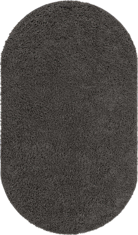 Dark Gray 5' x 8' Everyday Shag Oval Area Rug Thick Soft Touch Fluffy & Plush Shaggy Pile 100% Polypropylene With Cotton Backing Durable  Carpet for Sale at Rug Engine