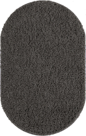 Dark Gray 3' 3 x 5' 3 Everyday Shag Oval Area Rug Thick Soft Touch Fluffy & Plush Shaggy Pile 100% Polypropylene With Cotton Backing Durable  Carpet for Sale at Rug Engine