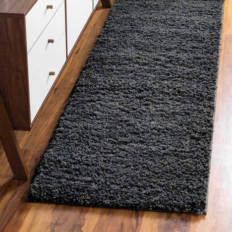 Dark Gray 2' 6 x 10' Everyday Shag Runner Area Rug Thick Soft Touch Fluffy & Plush Shaggy Pile 100% Polypropylene With Cotton Backing Durable  Carpet for Sale at Rug Engine
