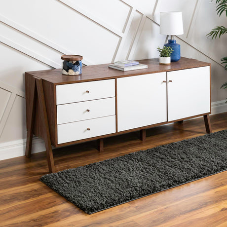 Dark Gray 2' 6 x 16' 5 Everyday Shag Runner Area Rug Thick Soft Touch Fluffy & Plush Shaggy Pile 100% Polypropylene With Cotton Backing Durable  Carpet for Sale at Rug Engine