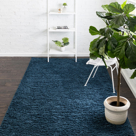 Navy Blue 7' x 10' Everyday Shag Rectangle Area Rug Thick Soft Touch Fluffy & Plush Shaggy Pile 100% Polypropylene With Cotton Backing Durable  Carpet for Sale at Rug Engine