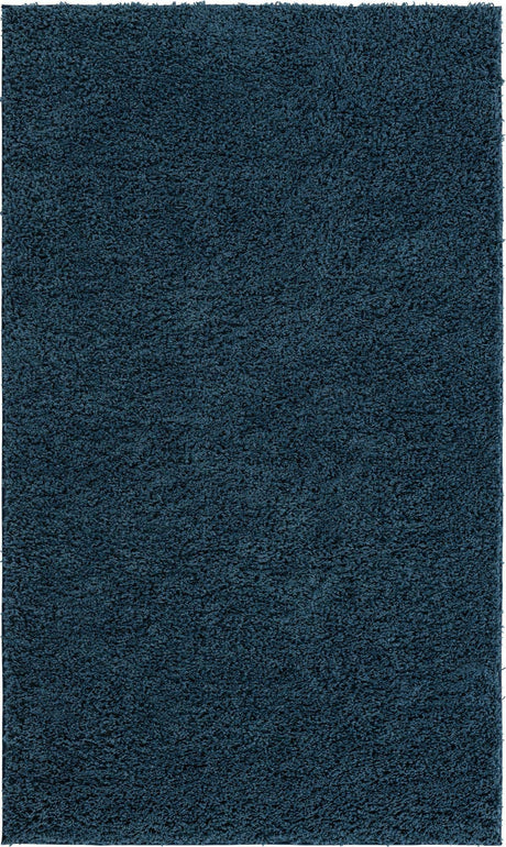 Navy Blue 5' x 8' Everyday Shag Rectangle Area Rug Thick Soft Touch Fluffy & Plush Shaggy Pile 100% Polypropylene With Cotton Backing Durable  Carpet for Sale at Rug Engine