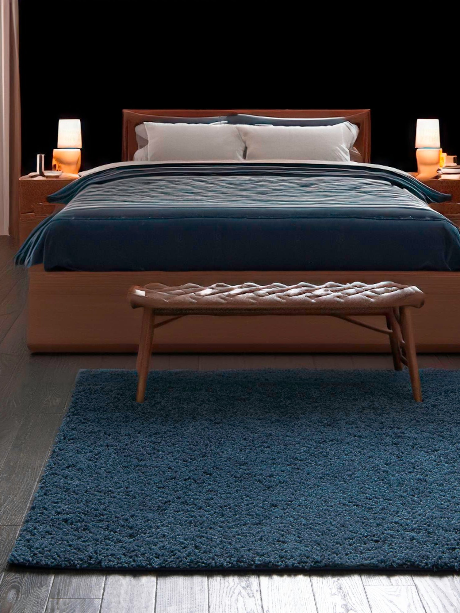 Navy Blue 7' 10 x 7' 10 Everyday Shag Square Area Rug Thick Soft Touch Fluffy & Plush Shaggy Pile 100% Polypropylene With Cotton Backing Durable  Carpet for Sale at Rug Engine